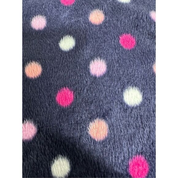 Hotel Spa Collection Polka Dot Feece Pajama Top Navy Blue Pink Size XL See Notes - Picture 3 of 11